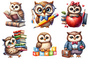 Back to School Owl Clipart, an Illustration by Sublimation Artist (Thumbnail 2 of 6)