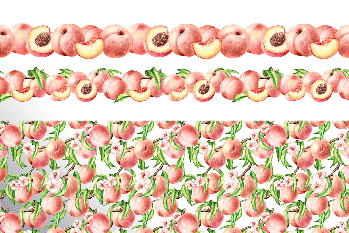 Ripe Peaches. Watercolor set, a Food Illustration by Daria Ustiugova (Photo 22 of 23)