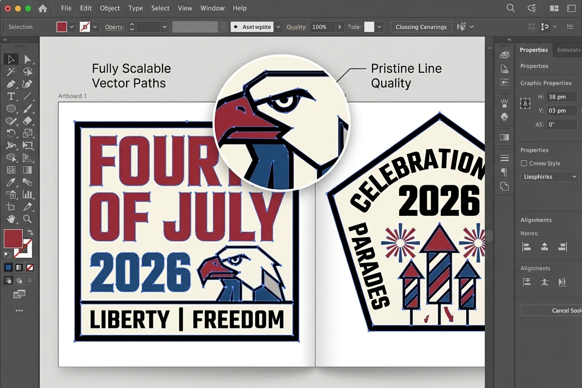 4th July 2026 Event Badge EPS Bundle, an Object Graphic by NH graphic (Photo 8 of 10)