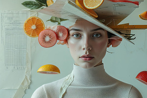 Model wearing turtleneck and hat, an Illustration by wavebreak