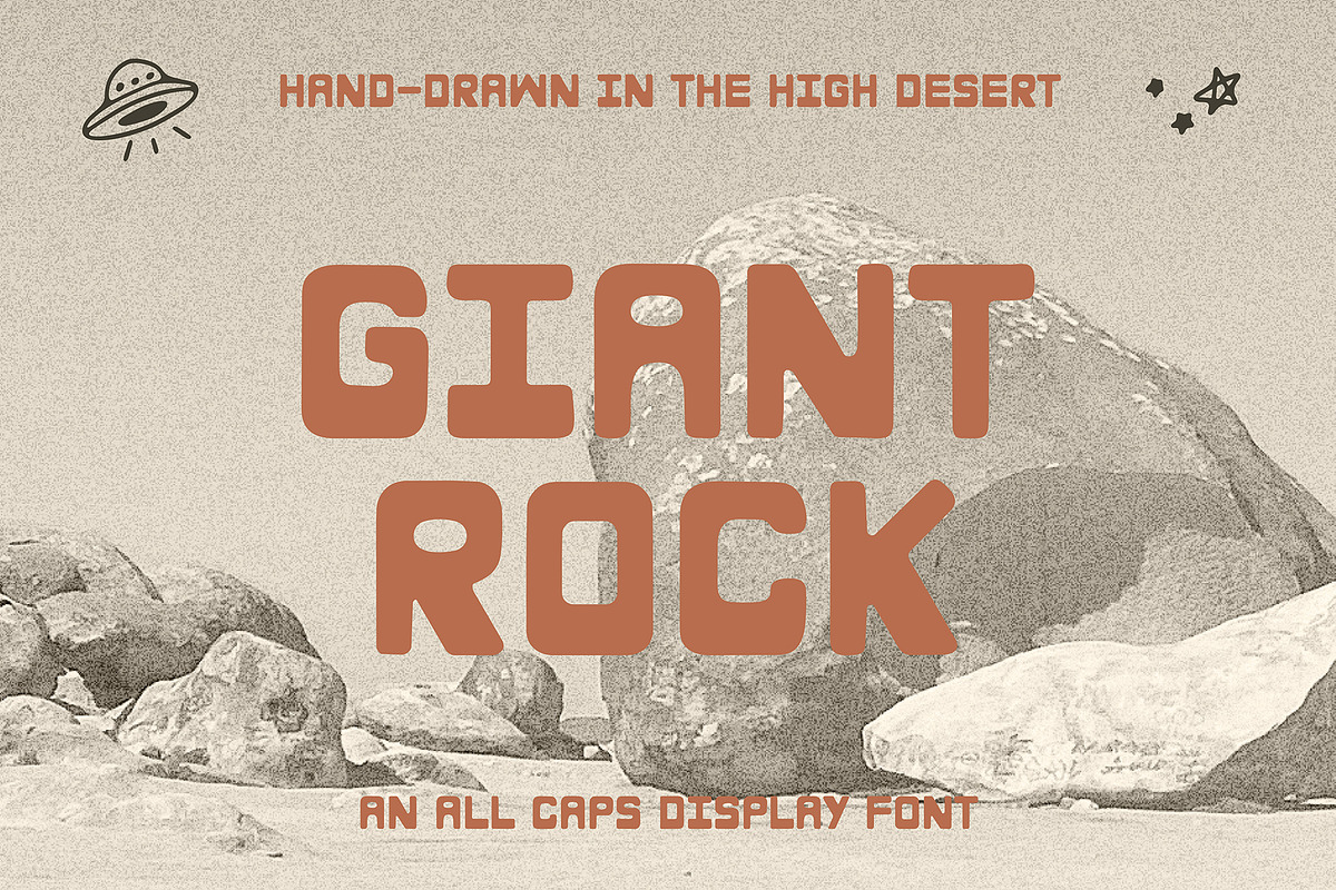 Giant Rock | Hand Drawn Font + Icons, a Sans Serif Font by Amber Morgan (Photo 1 of 7)