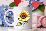 Watercolor Sunflower Summer Clipart, an Illustration by Craft Nest (Thumbnail 8 of 12)