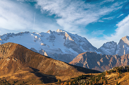 Autumn alpine Dolomites mountain scene, Sudtirol, Italy. View fr, a Nature Photo by YuriyB