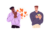 People with hearts, love concept set, a Person Illustration by PaperTrident (Thumbnail 5 of 10)