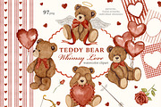 Whimsical Teddy Bear Love Collection, a Decorative Illustration by Ooh Lily (Thumbnail 1 of 15)