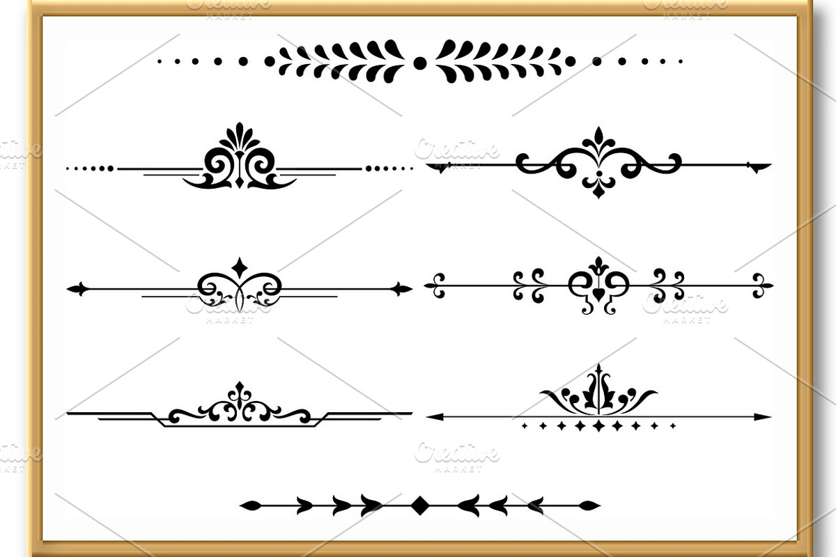 Vintage set of decorative elements, a Decorative Illustration by RODINA (Photo 3 of 3)