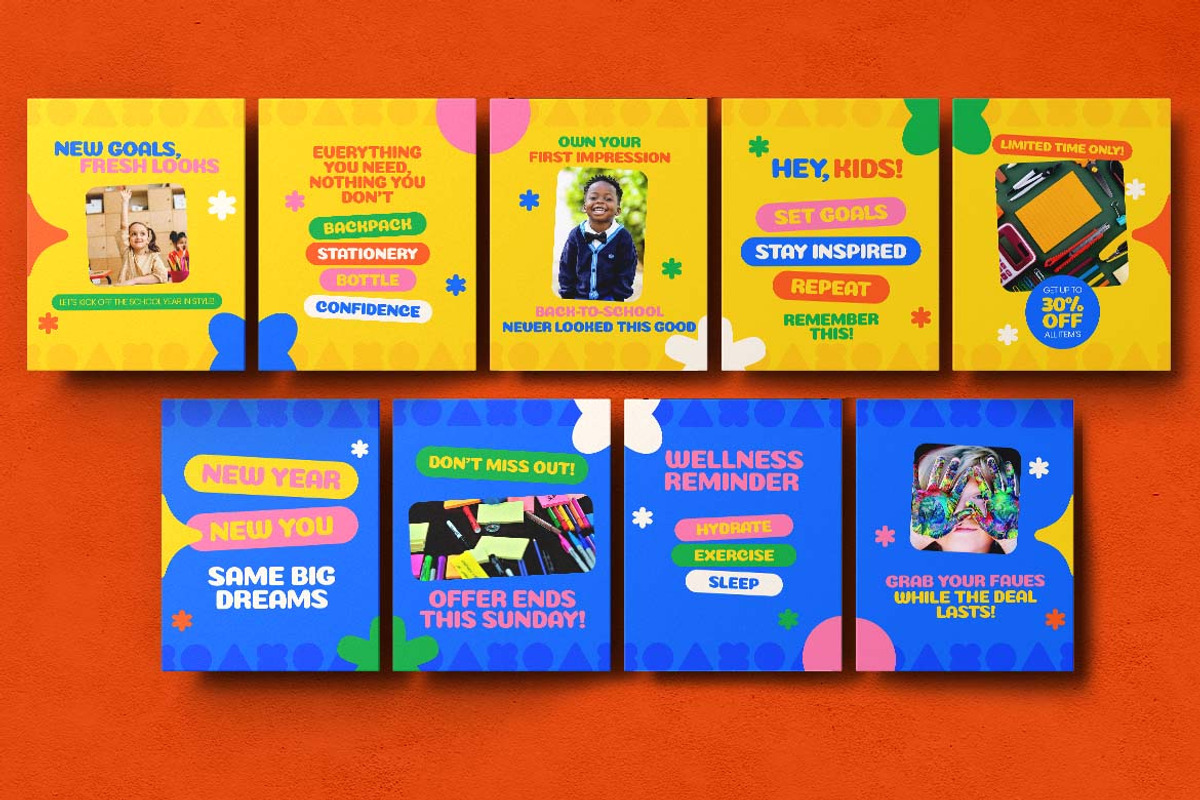 Back to School Instagram Carousel  &, a Social Media Template by Attype (Photo 2 of 5)