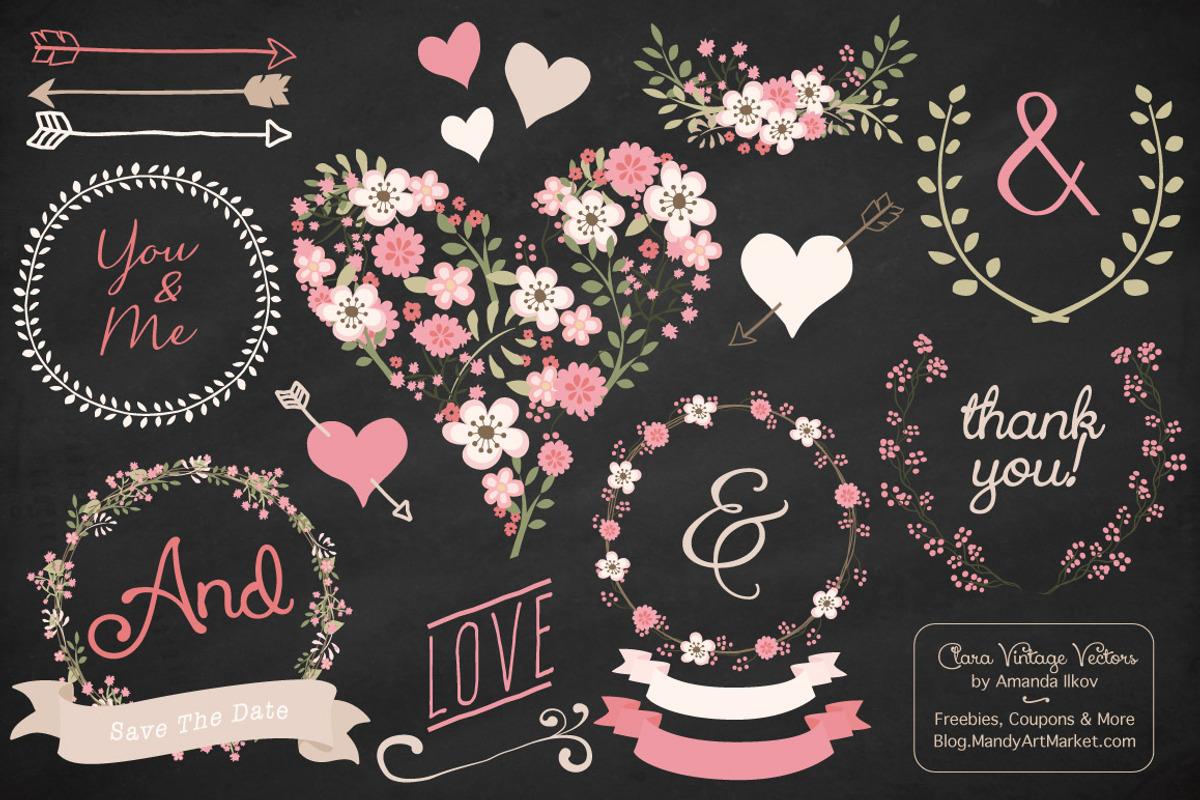 Soft Pink Vintage Vector Flowers, an Illustration by Amanda Ilkov (Photo 2 of 4)