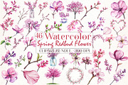 Spring Redbud Flower Clipart, an Illustration by Libby Wishes (Thumbnail 1 of 7)