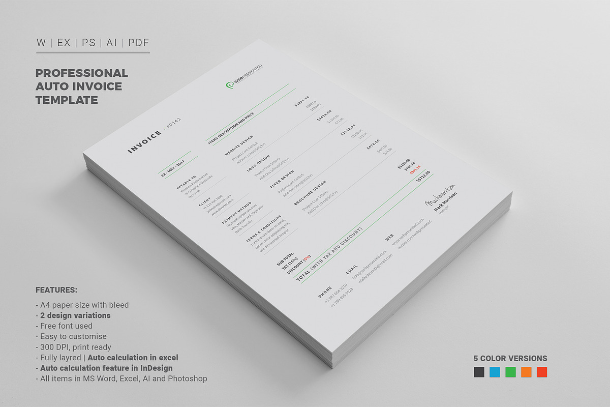 Invoice, a Stationery Template by Diverter (Photo 6 of 12)