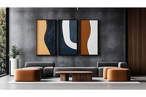 Modern living room with gray sofas, an Abstract Photo by Sergey Kotenev