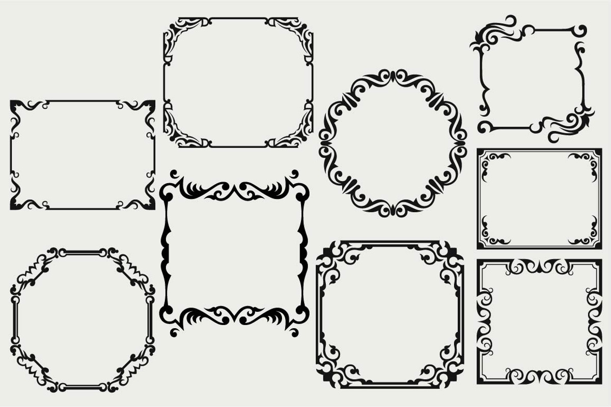 Vintage frames 10, a Pattern Graphic by LineworkStock