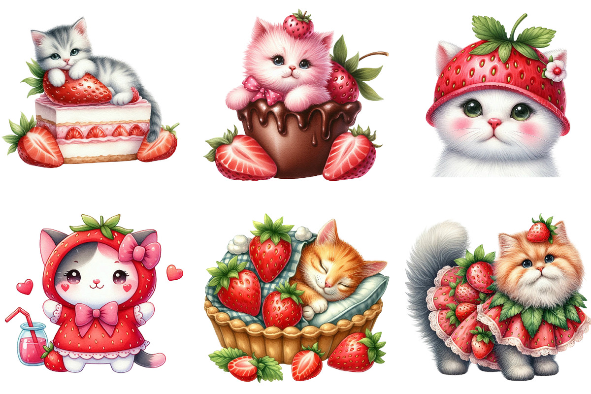 Strawberry Goose Clipart, an Illustration by DreamArtGraphic (Photo 3 of 4)