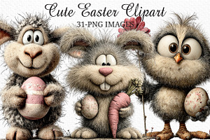 Cute Easter Clipart, an Illustration by Craft Nest
