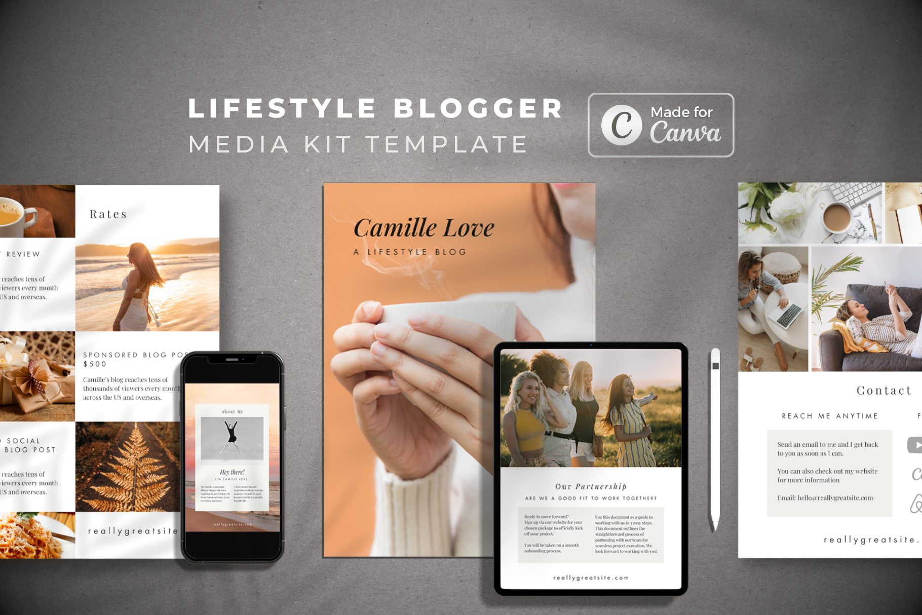 Canva Media Kit Template | Sia by Canva Creations Pro | Creative Market