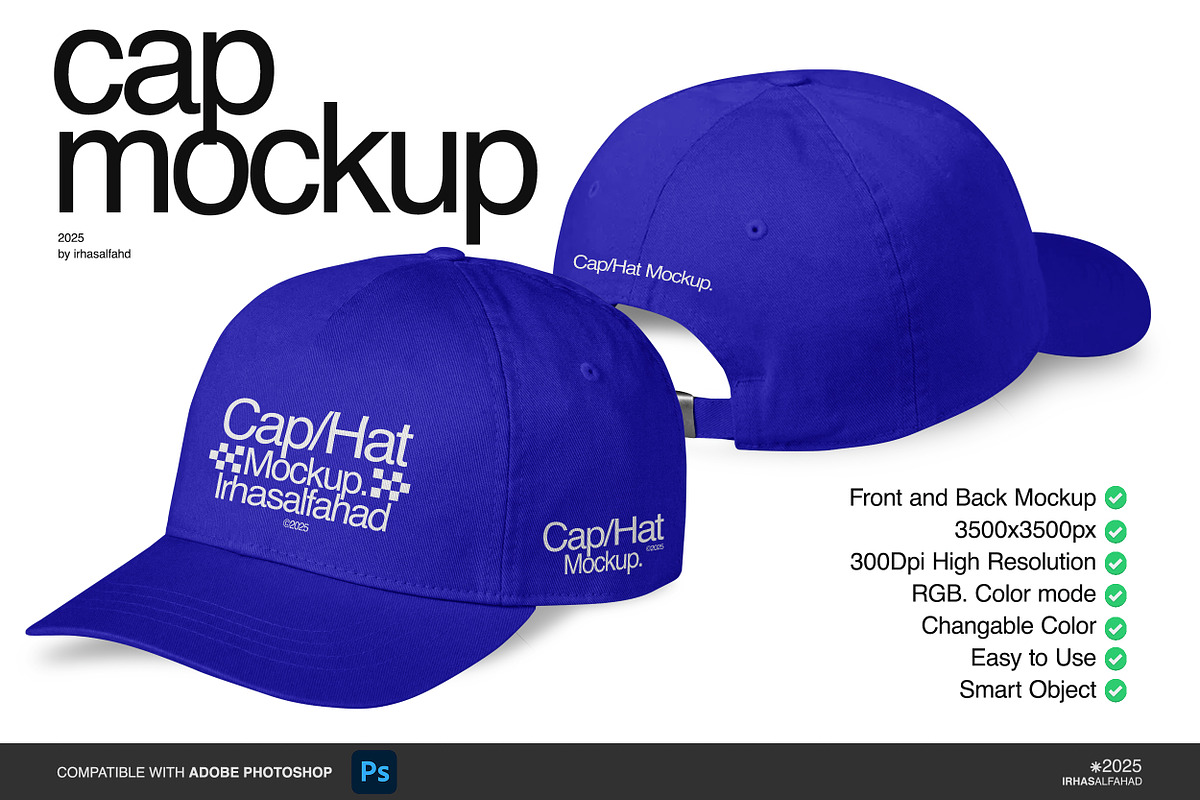 Premium Hat Mockup | Easy to Use, a Hat Mockup by Irhasalfahad (Photo 1 of 3)
