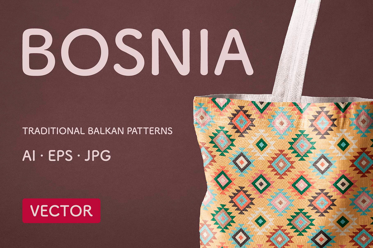 BOSNIA - 10 seamless ethnic patterns, a Pattern Graphic by Minkina (Photo 1 of 4)