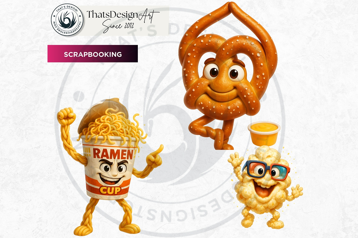 Funny Junk Food Character Cliparts, a Food Illustration by ThatsDesignArt (Photo 8 of 11)