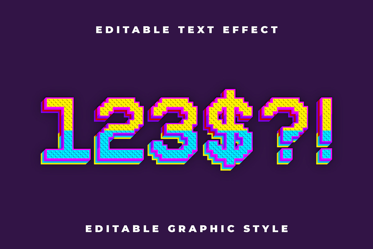 Pixel 3D Layered Text Effect preview 2