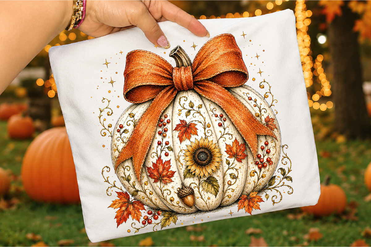 Fall Coquette Pumpkin Png, a Seasonal Illustration by Libby Wishes (Photo 3 of 3)