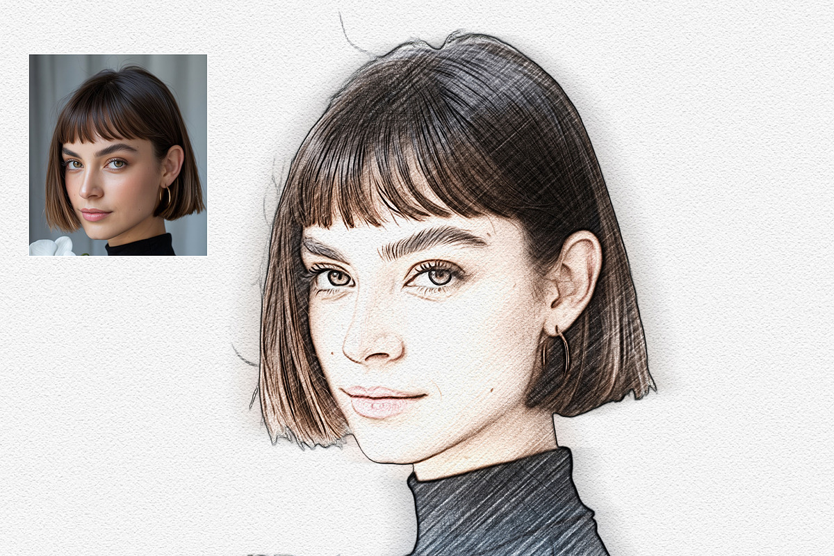 Colored Pencil Sketch Photo Effect, a Presentation Template by 3d_model_tifotizi (Photo 3 of 3)