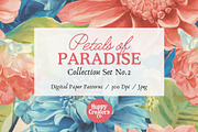 Petals of Paradise Digital Papers #2, a Pattern Graphic by Happy Creators Co. (Thumbnail 1 of 7)