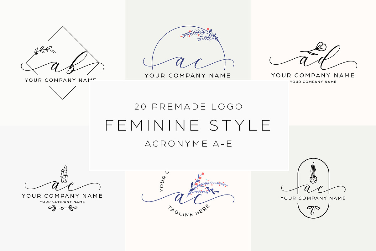 Feminine logo bundle, a Branding & Logo Template by GranzCreative (Photo 1 of 4)