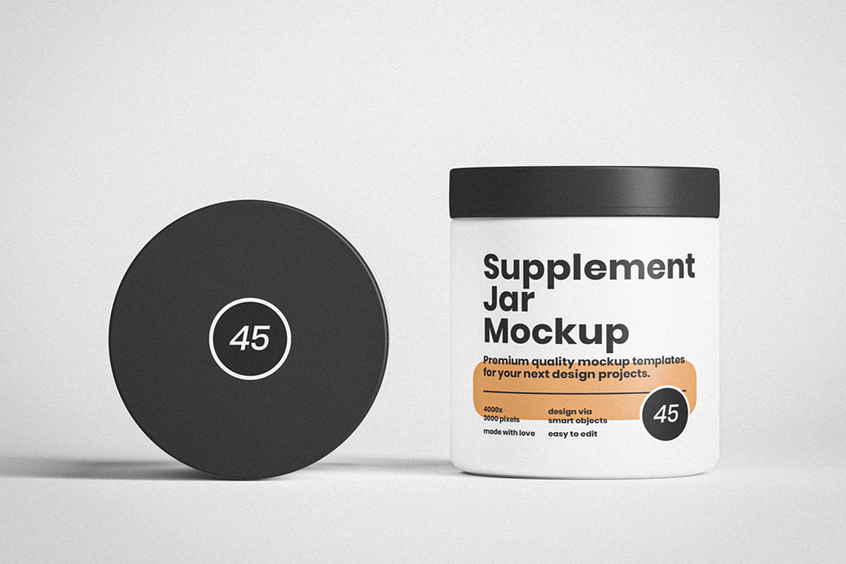 Customizable Supplement Jar Mockup, a Product Mockup by Se٧enStudio