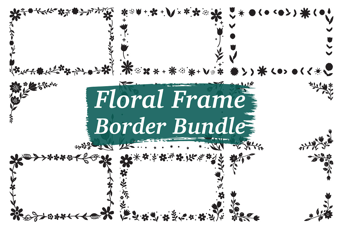 Vintage Floral Border Frame Pack, an Illustration by jahid234 (Photo 1 of 10)