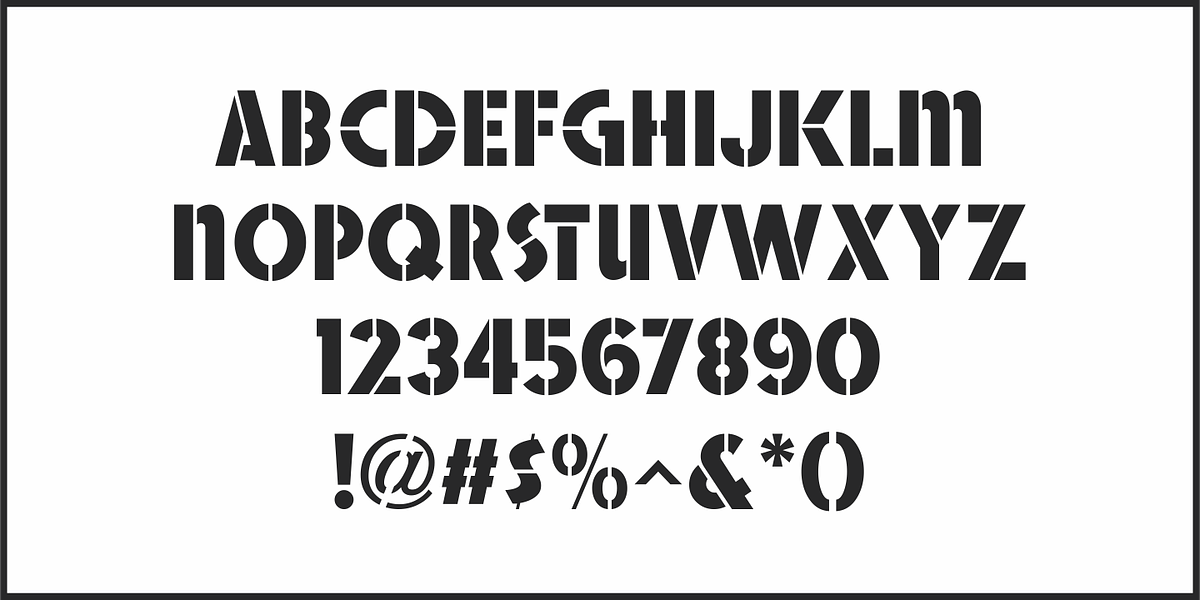Flocking Stencil JNL, a Font by Jeff Levine Fonts (Photo 3 of 5)