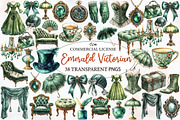 Watercolor Emerald Victorian Png, an Illustration by Designworld (Thumbnail 1 of 5)