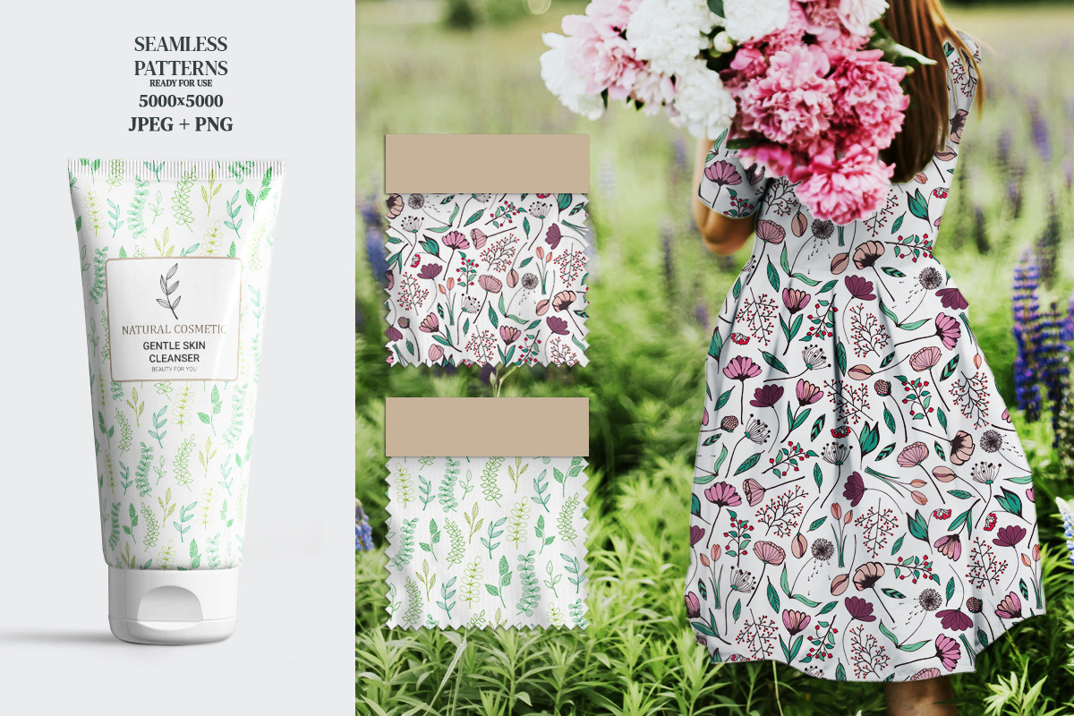 Floral Elements. Seamless Patterns., an Illustration by Diana Kovach (Photo 3 of 10)