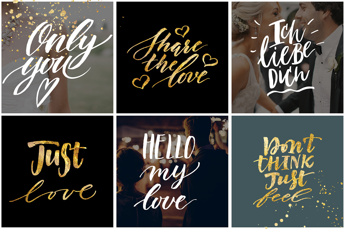 Love Expressions Handlettering Pack, a Texture Illustration by Spencerian Sisters (Photo 8 of 8)