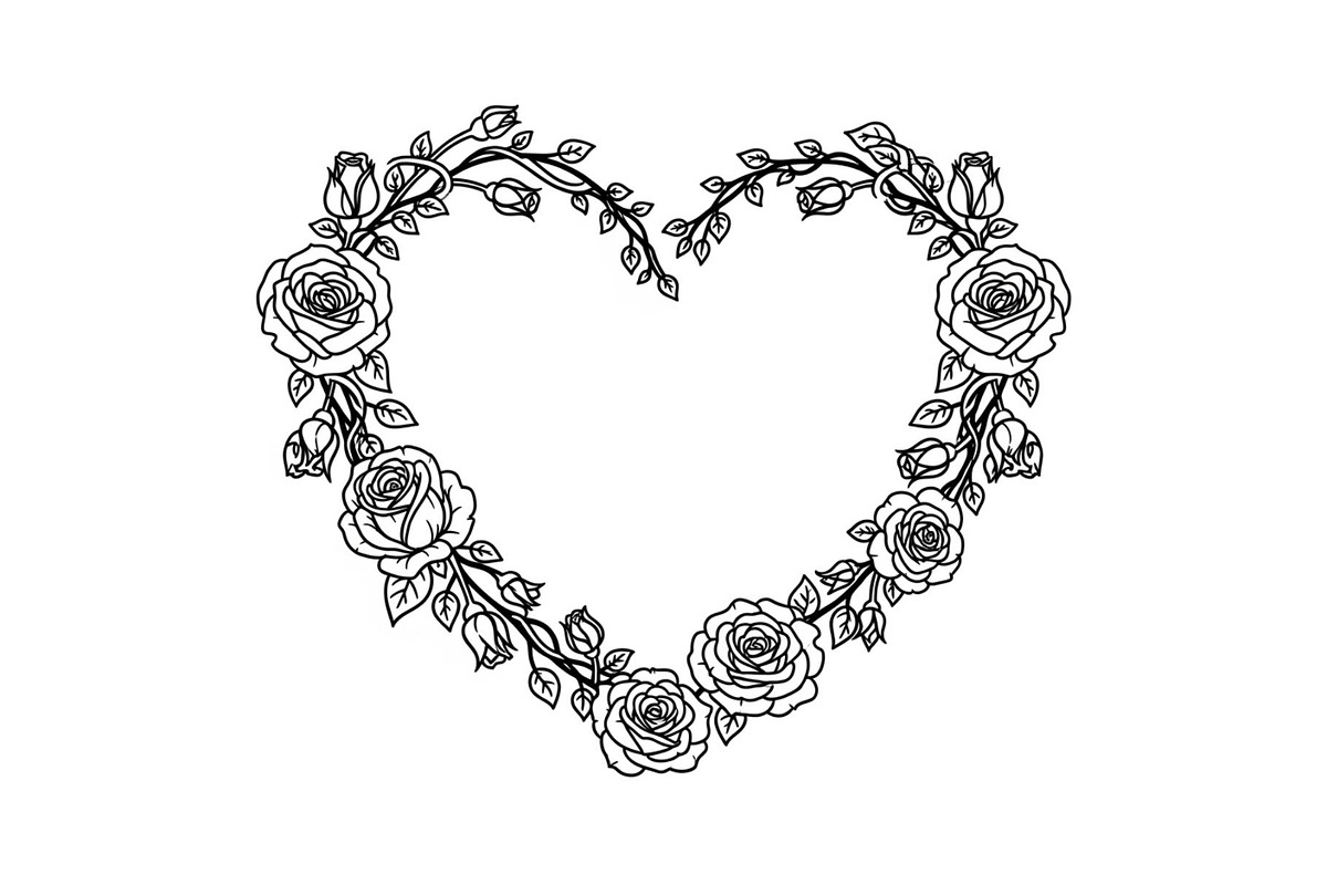 Floral Heart Frame SVG Bundle, an Illustration by Designs_River (Photo 7 of 31)