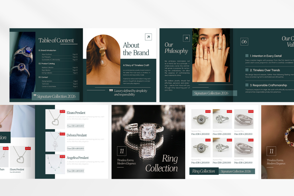 Elegant Ethical Jewelry Square Broch, a Brochure Template by twinstd (Photo 6 of 6)