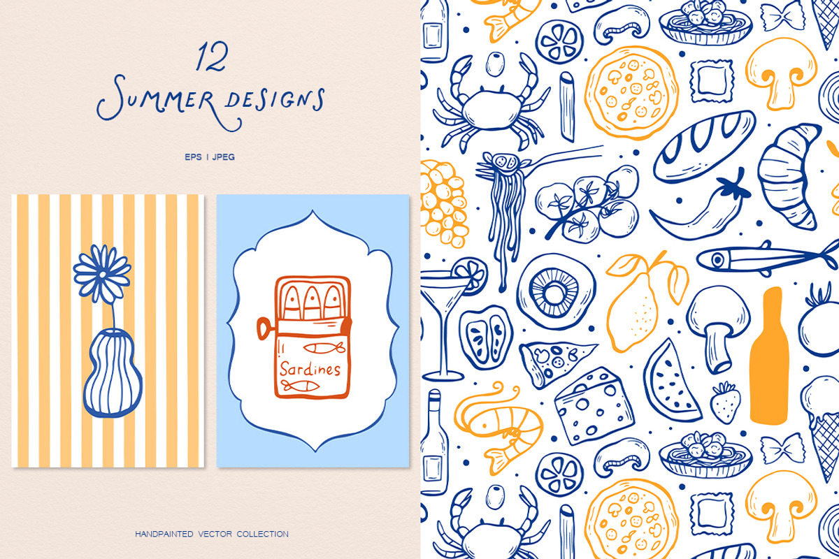 Mediterranean Summer Whimsical Set, an Object Illustration by ViktoriyaD (Photo 15 of 16)