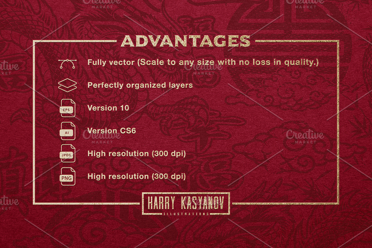 Asian Dragon Seamless Background, a Pattern Graphic by Harry Kasyanov (Photo 3 of 3)