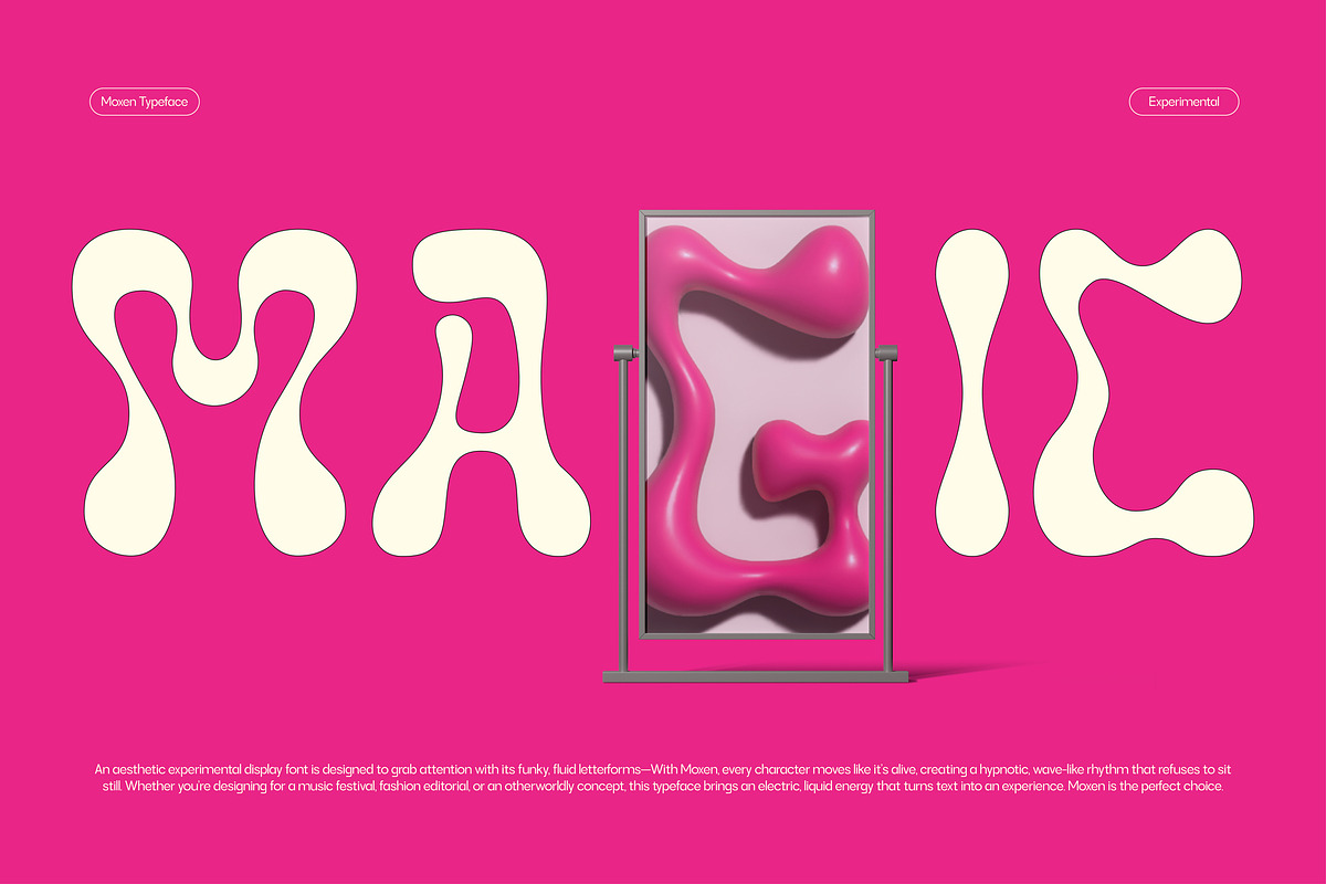 Moxen - Liquid Wavy Bubble Font, a Sans Serif Font by Casloop Studio (Photo 3 of 9)