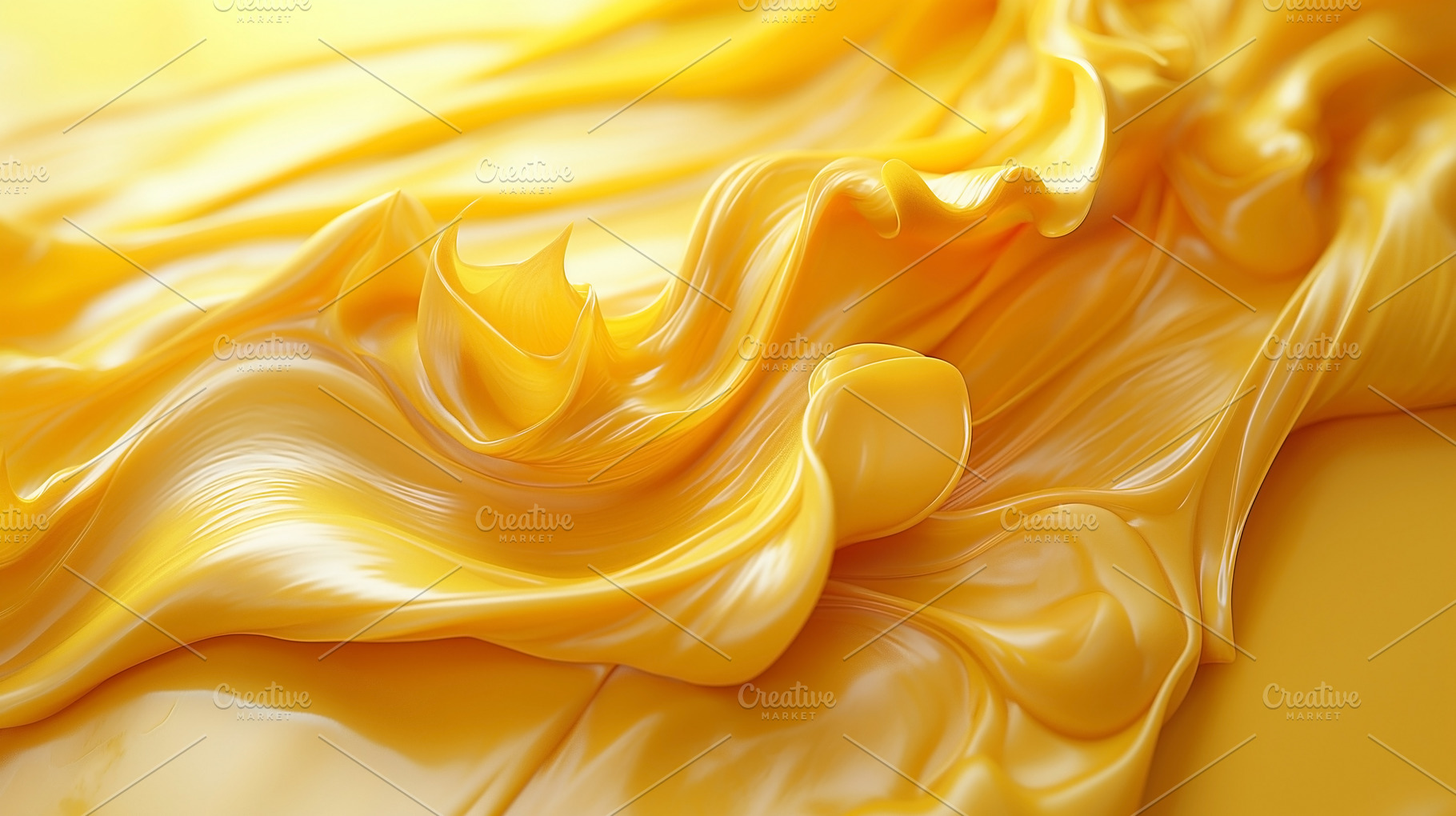 A vibrant and smooth texture of flowing yellow paint, showcasing, a Food & Drink Photo by ImageMir