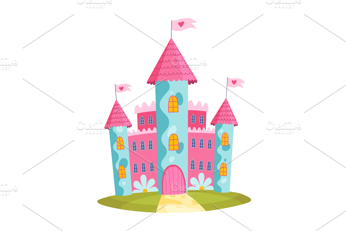 A pixel art illustration of a castle, an Object Illustration by the8monkey