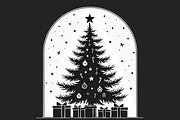 Festive Christmas Tree Silhouette Se, an Illustration by BIPLOB EXPERT (Thumbnail 7 of 20)