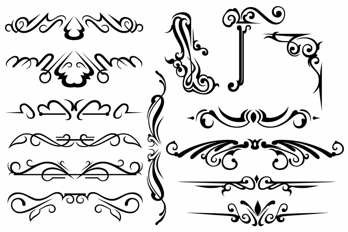 Vector set ornaments 12, a Pattern Graphic by LineworkStock
