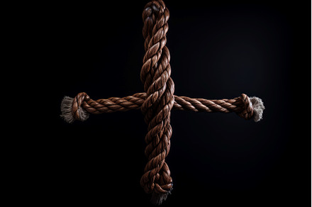 Handmade rope line frame. Generate, a Nature Photo by Ylivdesign