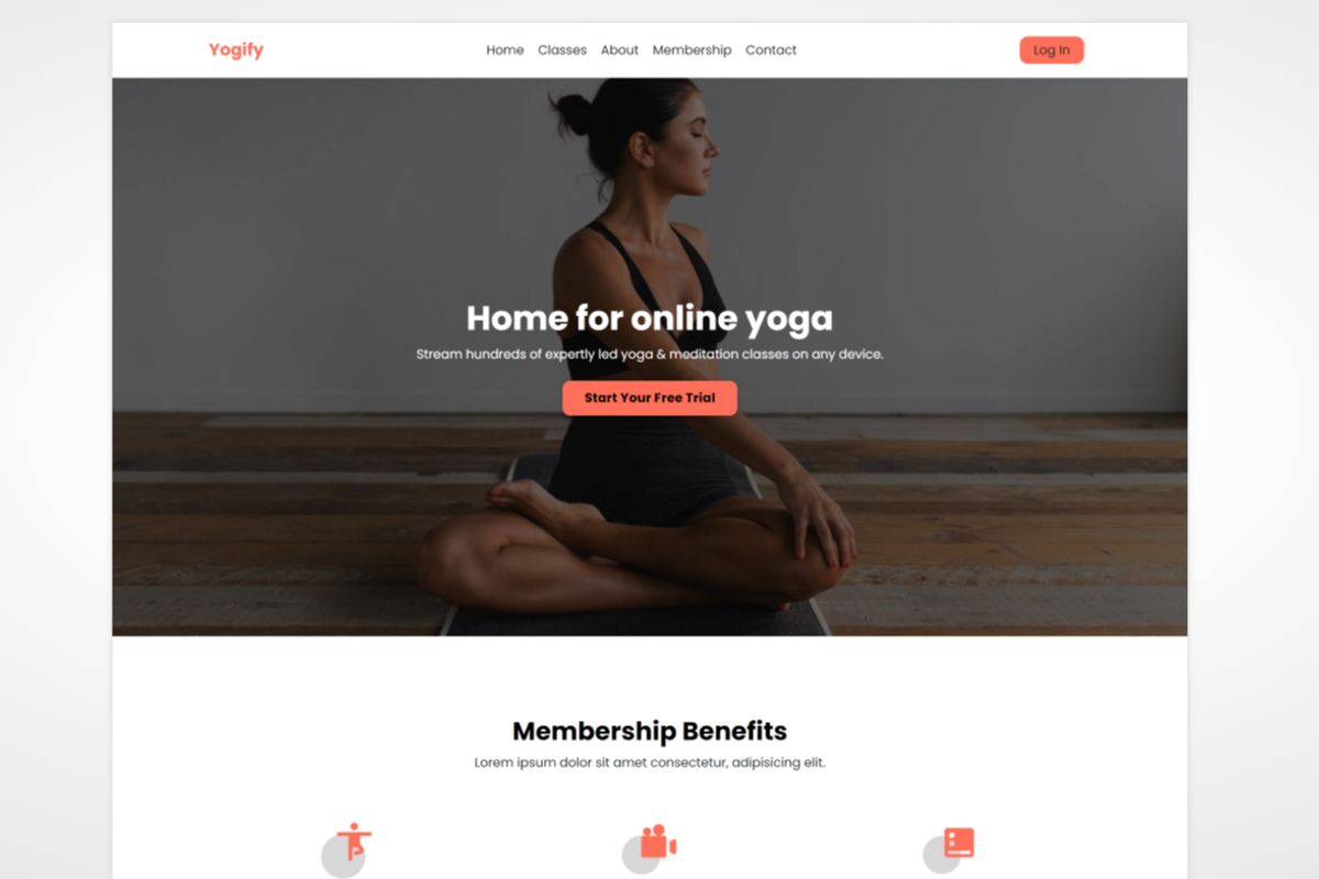 Serenity Yoga Landing Page Kajabi, a Landing Page Template by Dev Lab (Photo 1 of 6)