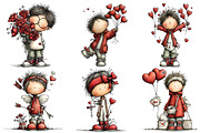 Whimsical Valentine Boy Clipart, an Illustration by CraftArtStudio (Thumbnail 6 of 6)