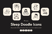 Sleep Doodle Icon Set, an Outline Icon by Vectors Market (Thumbnail 1 of 8)