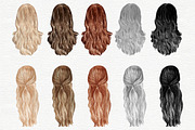 Female Hairstyles set, a Person Illustration by Colibri Watercolor (Thumbnail 12 of 14)
