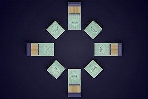 3d Top View Of Matchboxes Mockup