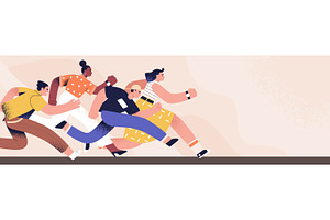 People running and competing concept, a Person Illustration by Good Studio