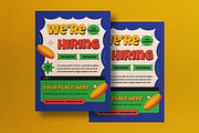 Retro We're Hiring Flyer, a Flyer Template by graphicook (Thumbnail 1 of 3)